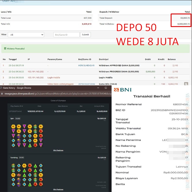 Depo 50k Wede 8 Juta