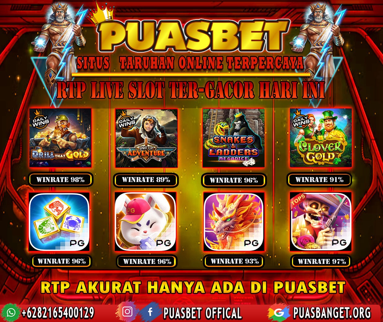 INFO SLOT GACOR PUASBET 09 DES 2023