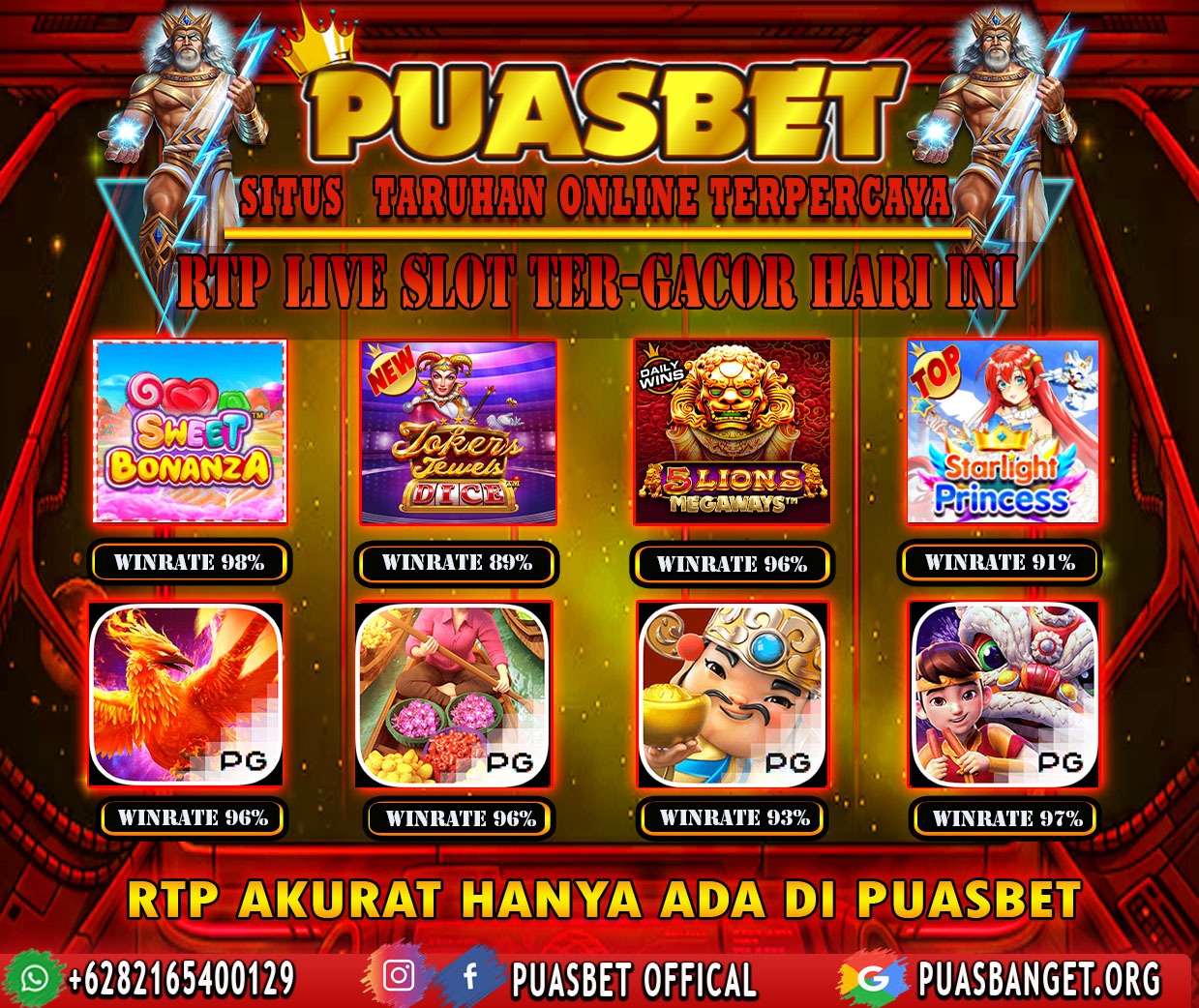 INFO SLOT GACOR PUASBET 06 DES 2023